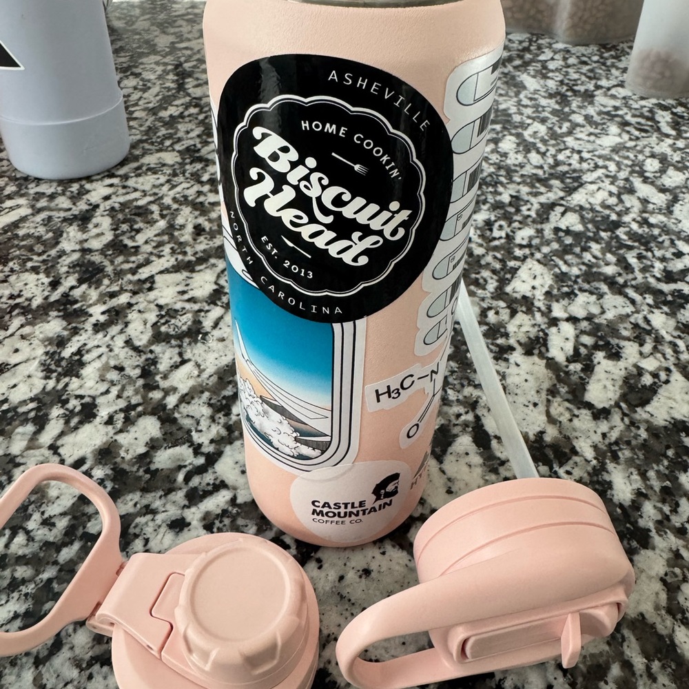 Biscuit Head Pink Water Bottle